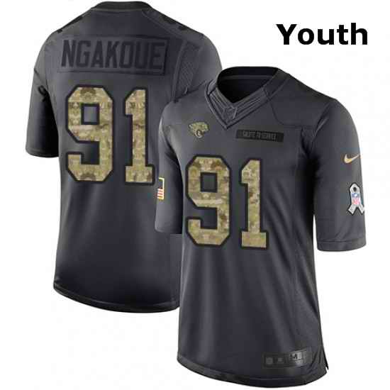 Youth Nike Jacksonville Jaguars 91 Yannick Ngakoue Limited Black 2016 Salute to Service NFL Jersey